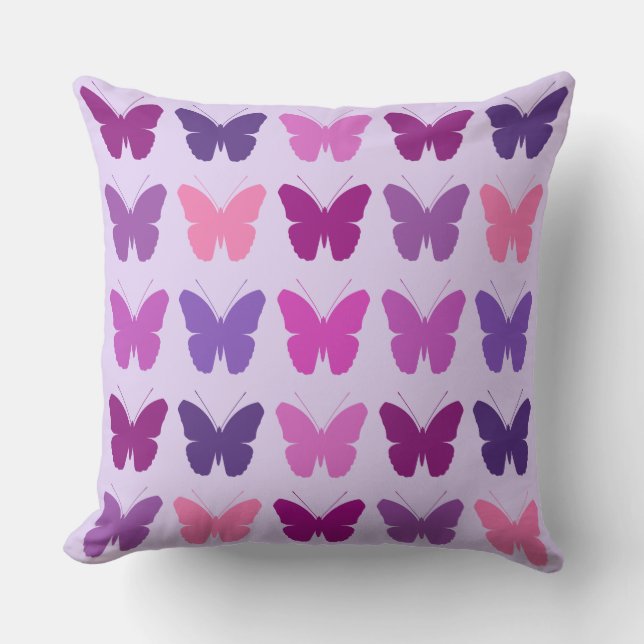Butterfly 5x5 Pattern Pinks Lila Mauve Lilac Kissen (Vorderseite)