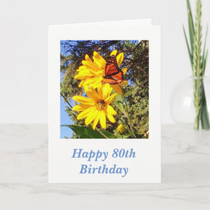 Butterfly 80. Geburtstag Karte
