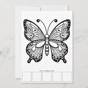 Butterfly Aduloring Cards mit Prüfplatz Einladung