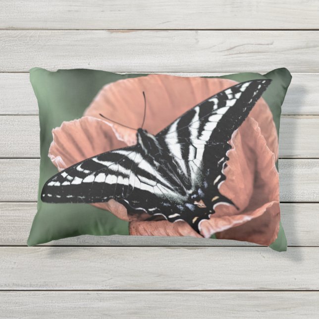 Butterfly Akzent Pillow Kissen Für Draußen (Rückseite)