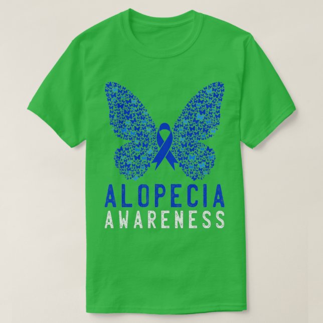 Butterfly Alopecia Awareness Blue OM Ribbon Supple T-Shirt (Design vorne)