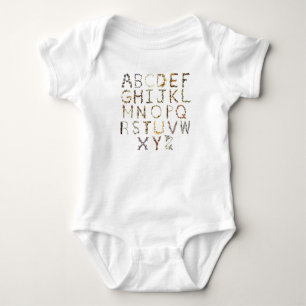 Butterfly Alphabet Baby Bodysuit Nature Alphabet Strampler