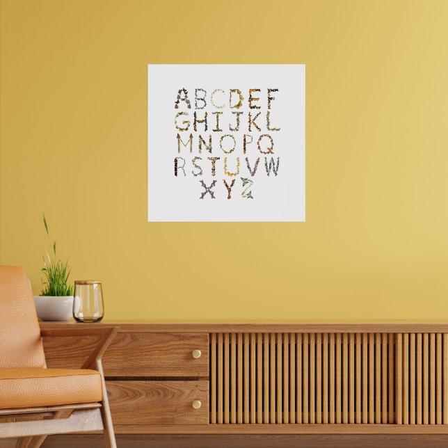 Butterfly Alphabet for Nature Kinderzimmer - ABC Poster (Wohnzimmer 2)