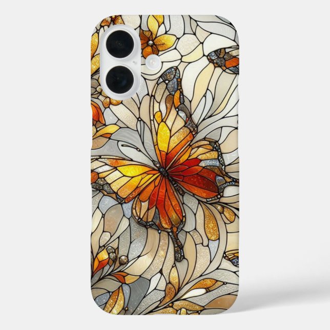 Butterfly Amber Stain Glass Pattern Case-Mate iPhone Hülle (Rückseite)