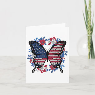 Butterfly American Flag Patriotic USA 4. Juli Karte