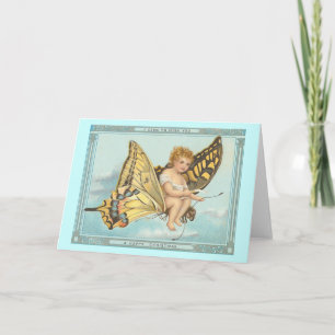 "Butterfly and Cherub" Weihnachtskarte Feiertagskarte