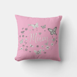 Butterfly and Floral "Mum" Mother's Day Kissen