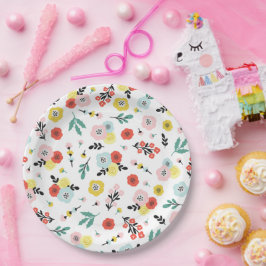 Butterfly And Floral Pattern  Pappteller