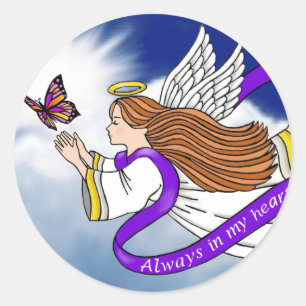 Butterfly Angel Runder Aufkleber