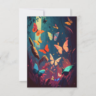 Butterfly Animal Portrait Painting Wildlife Forest Dankeskarte
