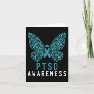 Butterfly Aquamarin Ribbon Regenbogen Krieger Ptsd Karte