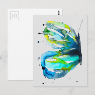 Butterfly Aquarell-Aquarell Postkarte