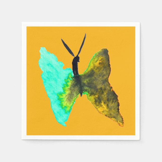 Butterfly Aquarell hübsch Serviette (Vorderseite)