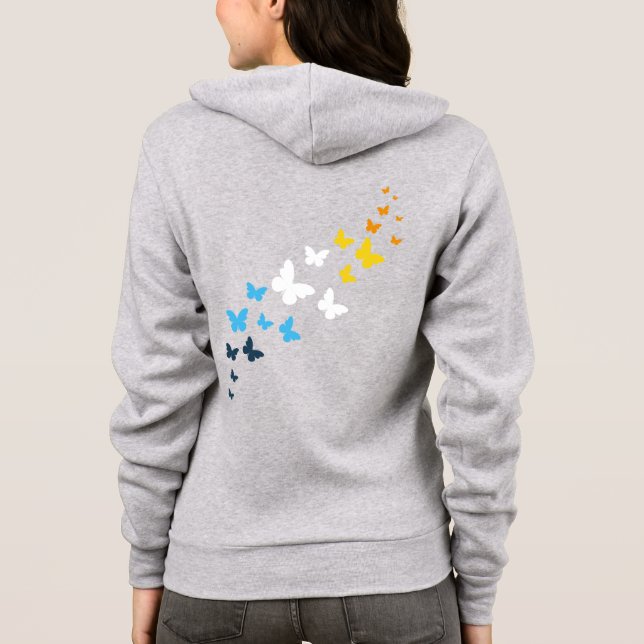 Butterfly AroAce Pride - AroAce Flag Colors Hoodie (Rückseite)