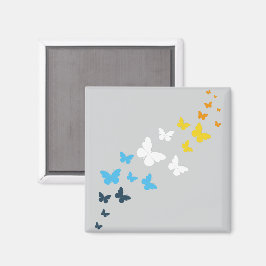 Butterfly AroAce Pride - AroAce Flag Colors Magnet