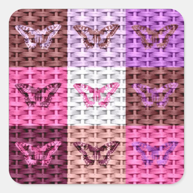 Butterfly Art 2 Quadratischer Aufkleber (Vorderseite)