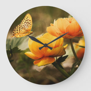 Butterfly Art 32 Wall Clocks & Numeral Options Große Wanduhr