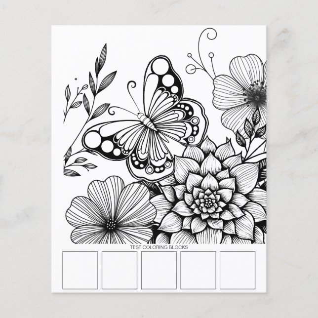 Butterfly Art Adult Farbseiten Flyer (Vorne)