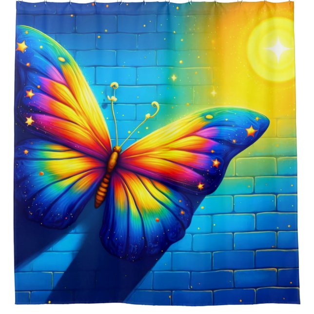 Butterfly Art Duschvorhang (Vorderseite)