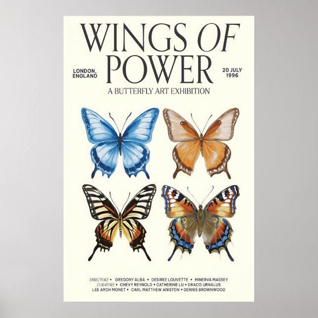 Butterfly Art Exhibition Poster 'Wings of Power' (Vorne)