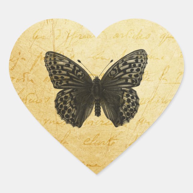 Butterfly Art Herz-Aufkleber (Vorderseite)