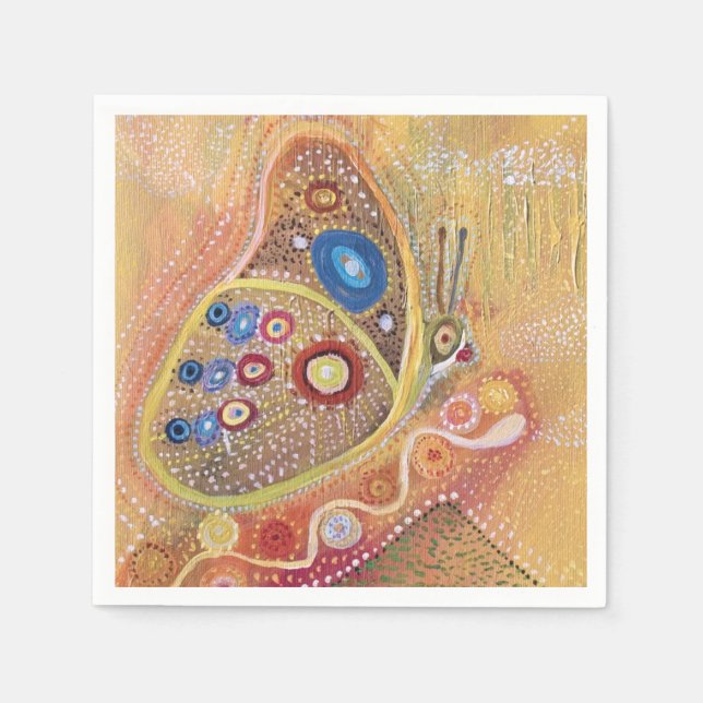 Butterfly Art Malerei Cocktail Papier Napkins Serviette (Vorderseite)