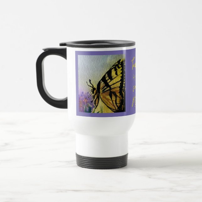 Butterfly Art Natur entfalten Lehrer denken Reisebecher (Links)