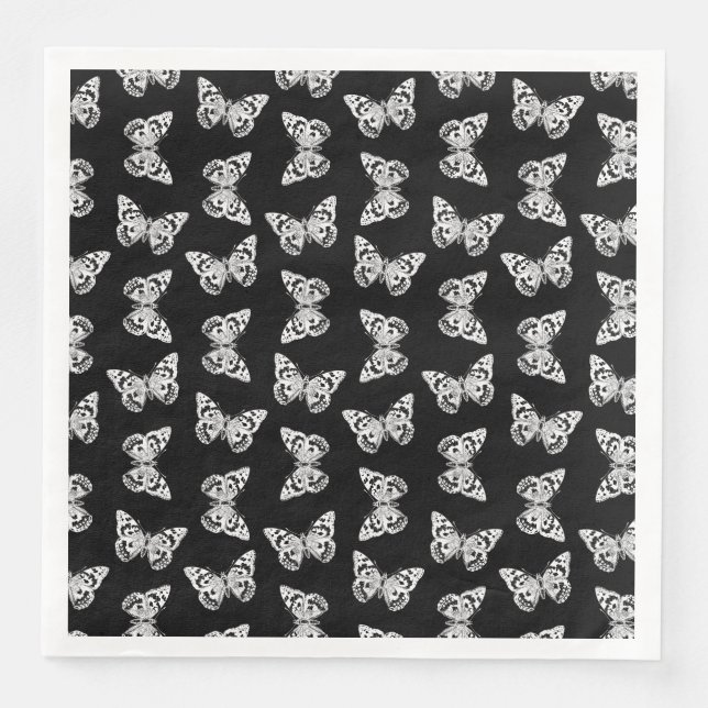 Butterfly Art Print Pattern Vintage Schmetterlinge Serviette (Vorderseite)