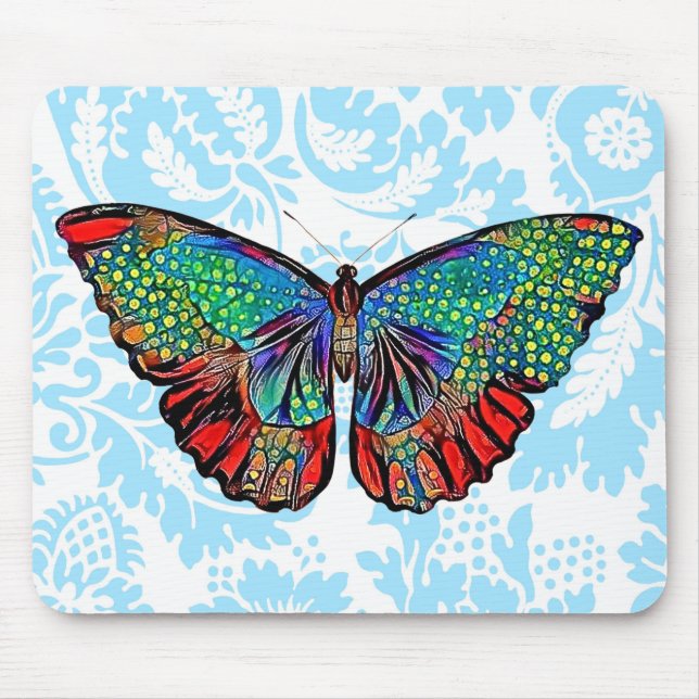 Butterfly Art Vintages Muster Mouse Pad Mousepad (Vorne)