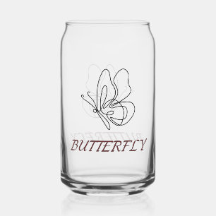 Butterfly Art Water Glass Dosenglas
