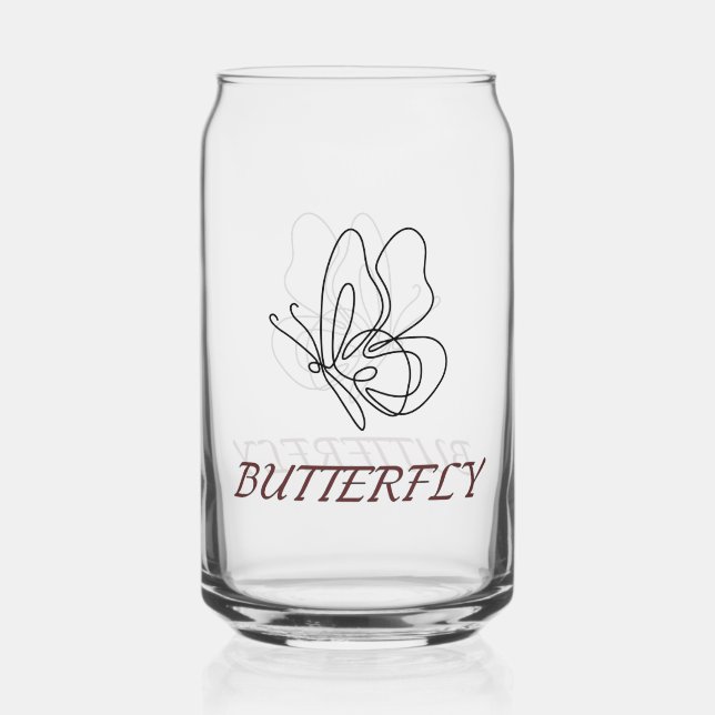Butterfly Art Water Glass Dosenglas (Vorderseite)