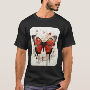Butterfly Ästhetische Schmetterlinge Naturrot T-Shirt