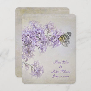 Butterfly auf Lilacs Hochzeit laden Einladung