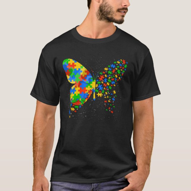 Butterfly Autism Awareness Men Women Kids Autism A T-Shirt (Vorderseite)