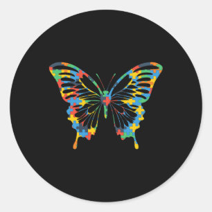 Butterfly Autismus Bewusstsein Phantastische Puzzl Runder Aufkleber