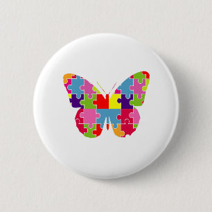 Butterfly Autismus Bewusstsein Phantastisches farb Button