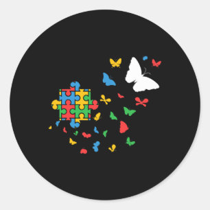 Butterfly Autismus Puzzle Autistic Autismus Bewuss Runder Aufkleber