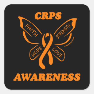Butterfly/Awareness.. CRPS Quadratischer Aufkleber