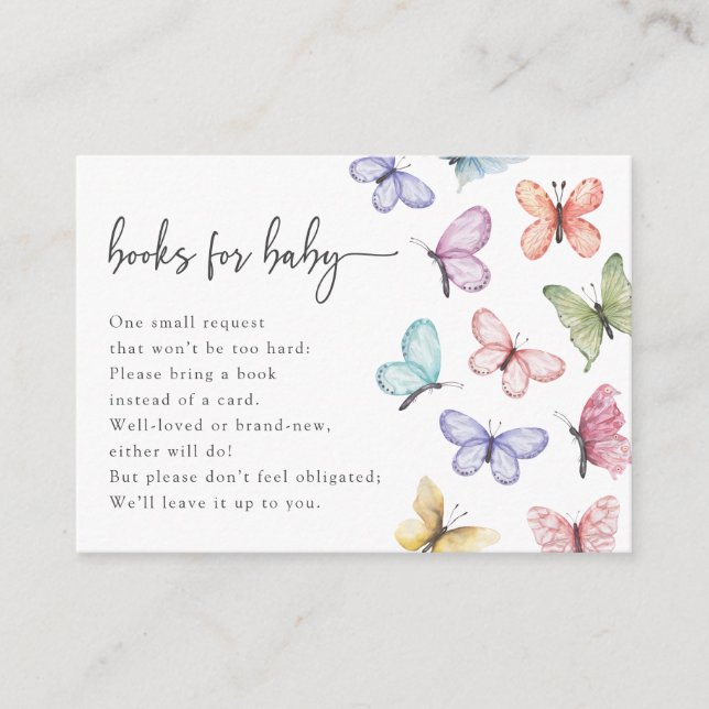 Butterfly Baby Books Card Begleitkarte (Vorderseite)