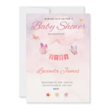 Butterfly Baby Dusche Einladung