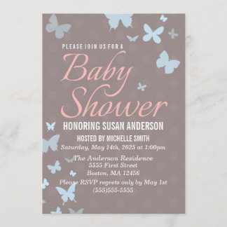 Butterfly Baby Dusche Einladung