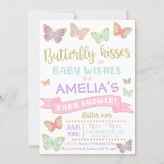 Butterfly Baby Dusche Einladung | Babyparty