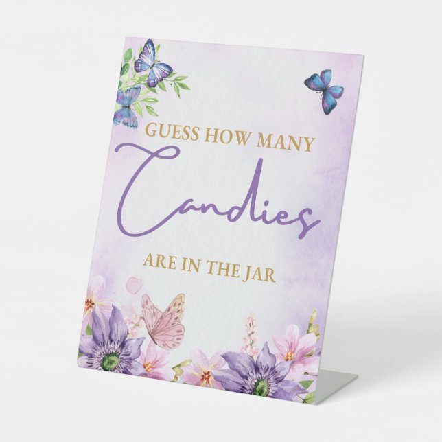 Butterfly Baby Dusche Es ist ein Mädchen-Fußball-S Sockelschild (Vorderseite)