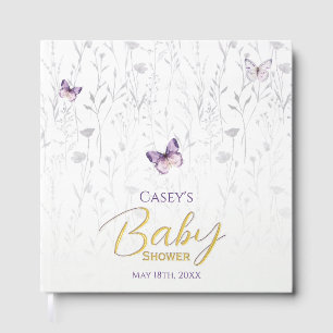 Butterfly Baby Dusche Lila Boho Floral Gästebuch