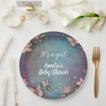 Butterfly Baby Dusche Lila