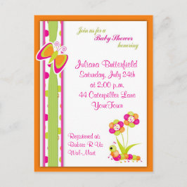 Butterfly & Baby Dusche Postkarte Einladung