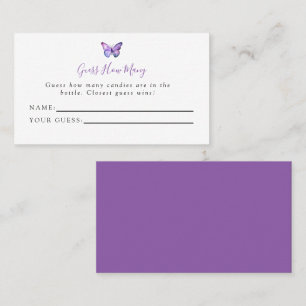 Butterfly Baby Dusche schätzt, wie viele Spiel Platzkarte