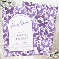 Butterfly Baby Dusche Wasserfarbe Lila