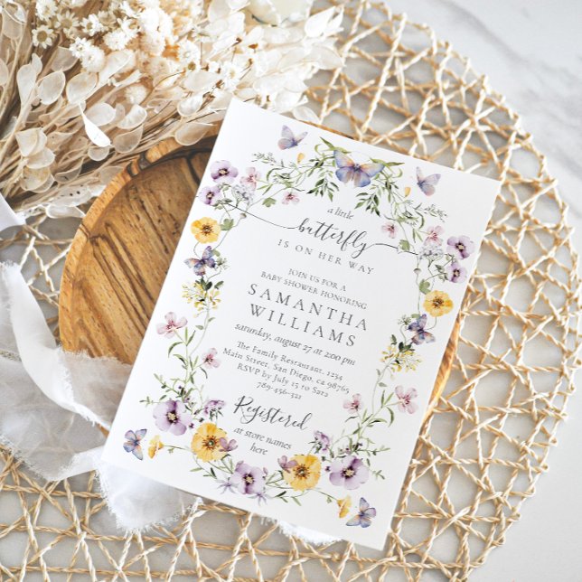 Butterfly Baby Dusche Wildblume Einladung (Von Creator hochgeladen)
