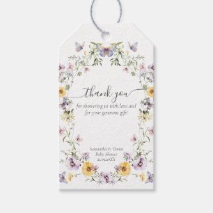 Butterfly Baby Dusche Wildblume Geschenkanhänger